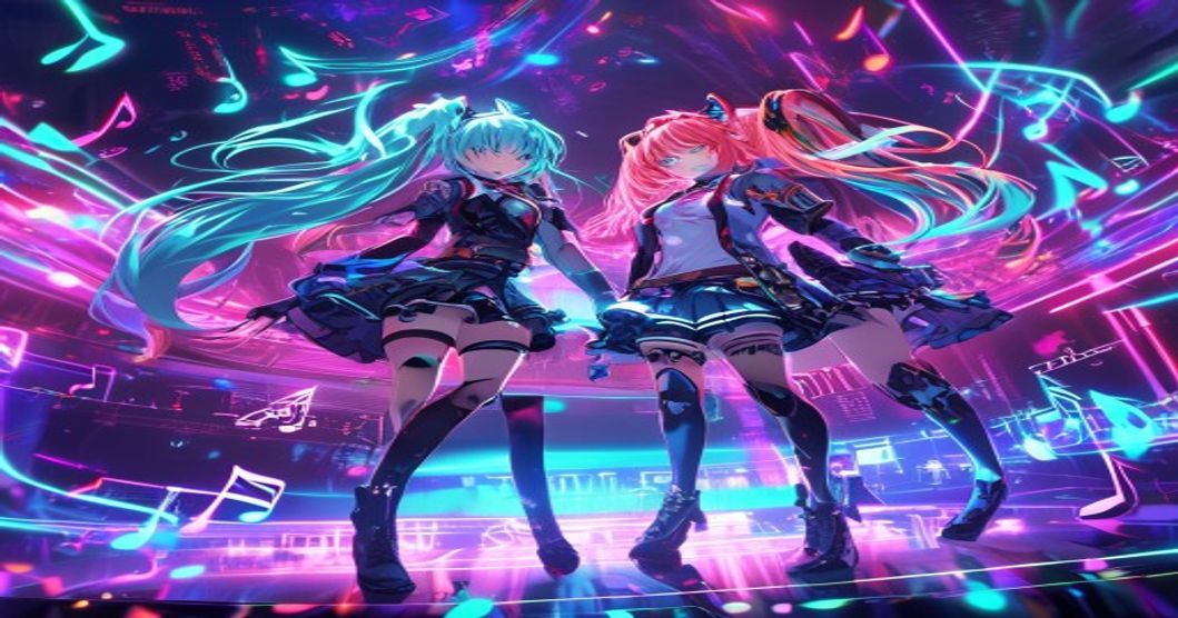 Ilustración de Vocaloid generada por IA
